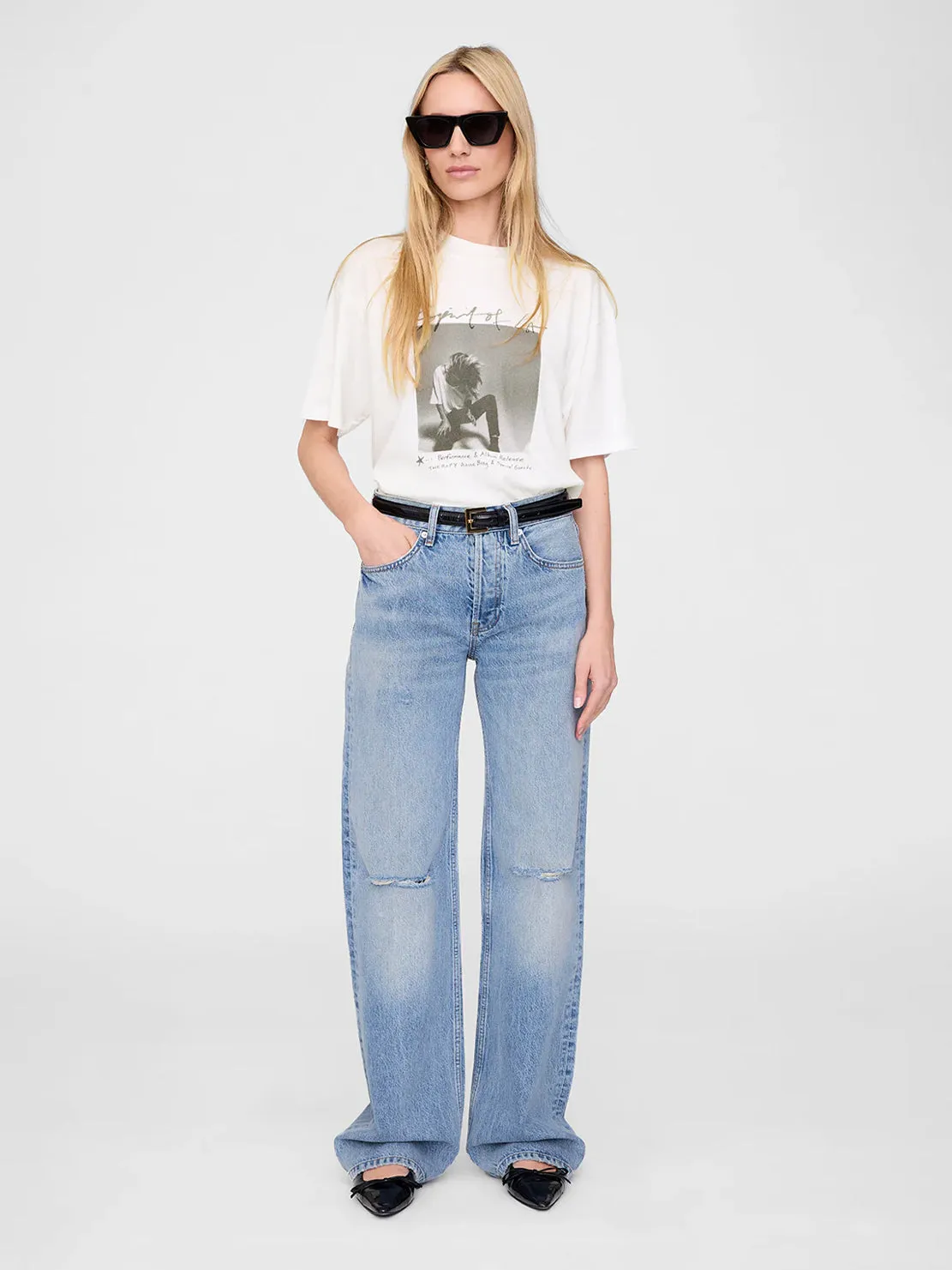 Anine Bing Ashton Tee Spirit Ivory