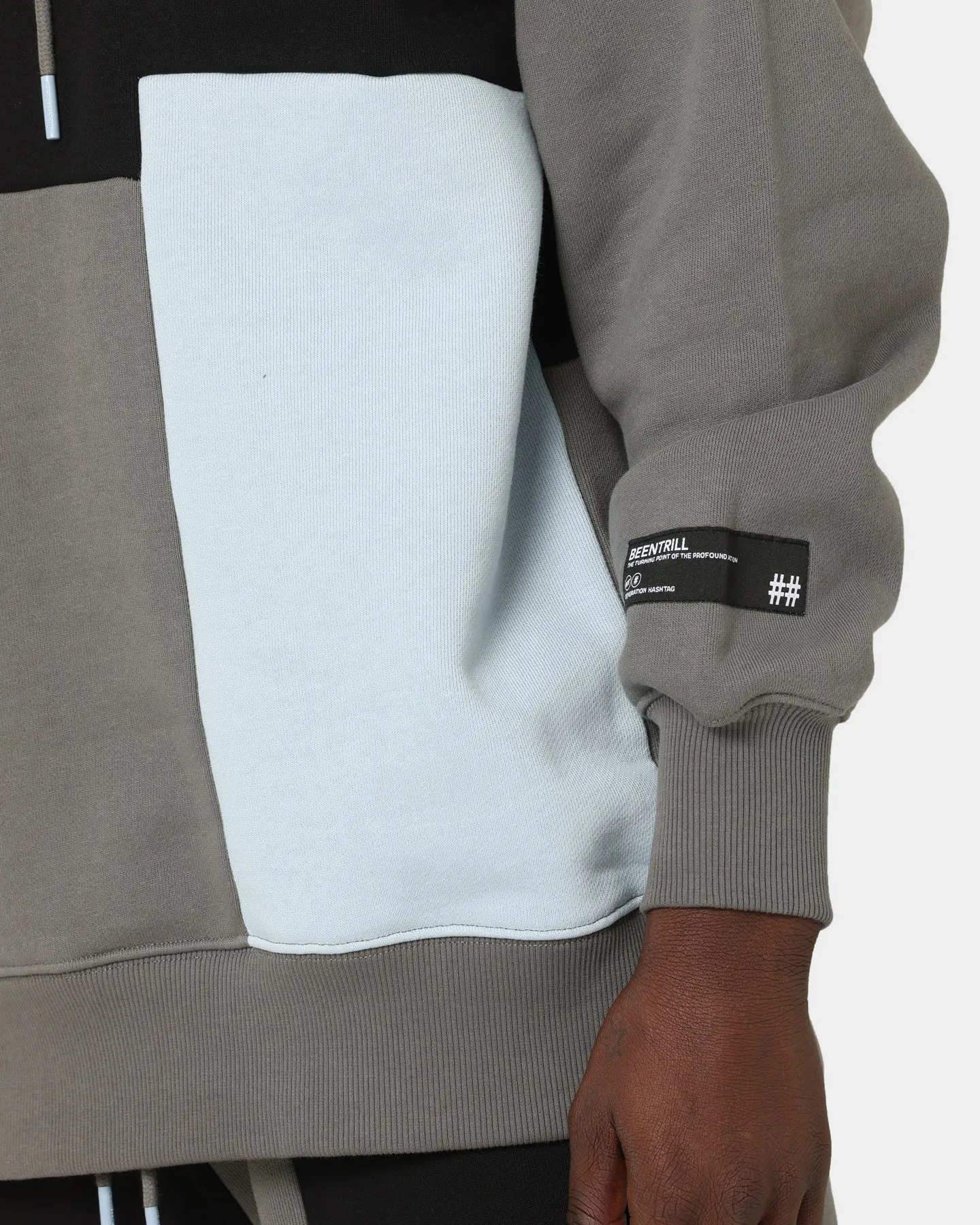 BEENTRILL Patchwork Hoodie Blue/Black