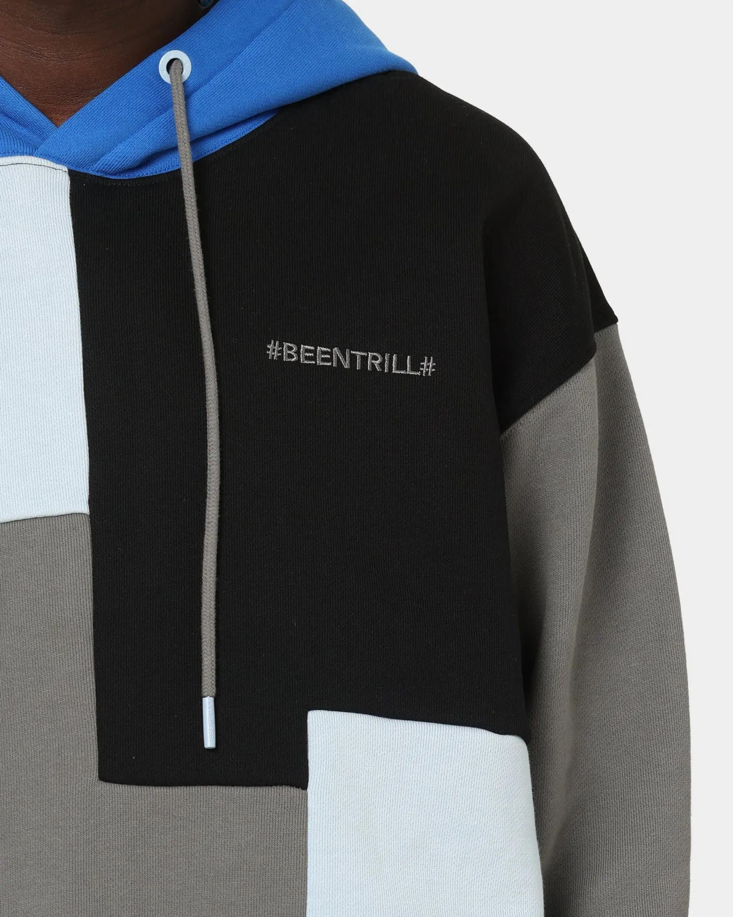 BEENTRILL Patchwork Hoodie Blue/Black