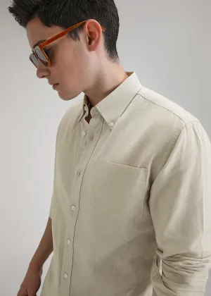 Beige Cotton Linen Shirt