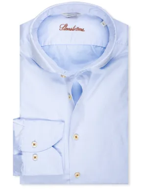 Blue Casual Twill Fitted Body Shirt