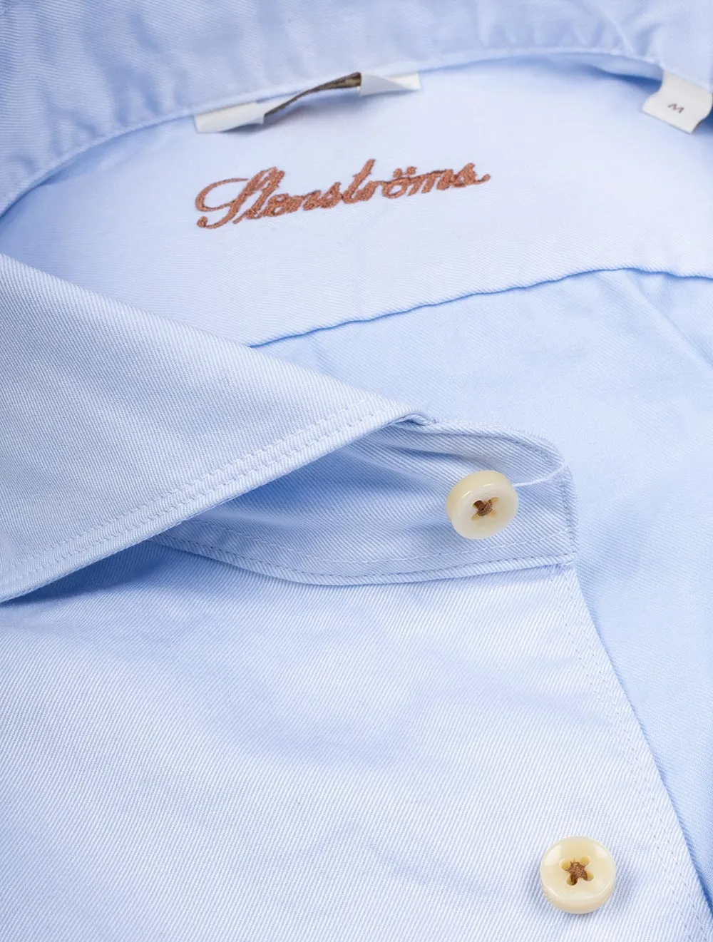 Blue Casual Twill Fitted Body Shirt
