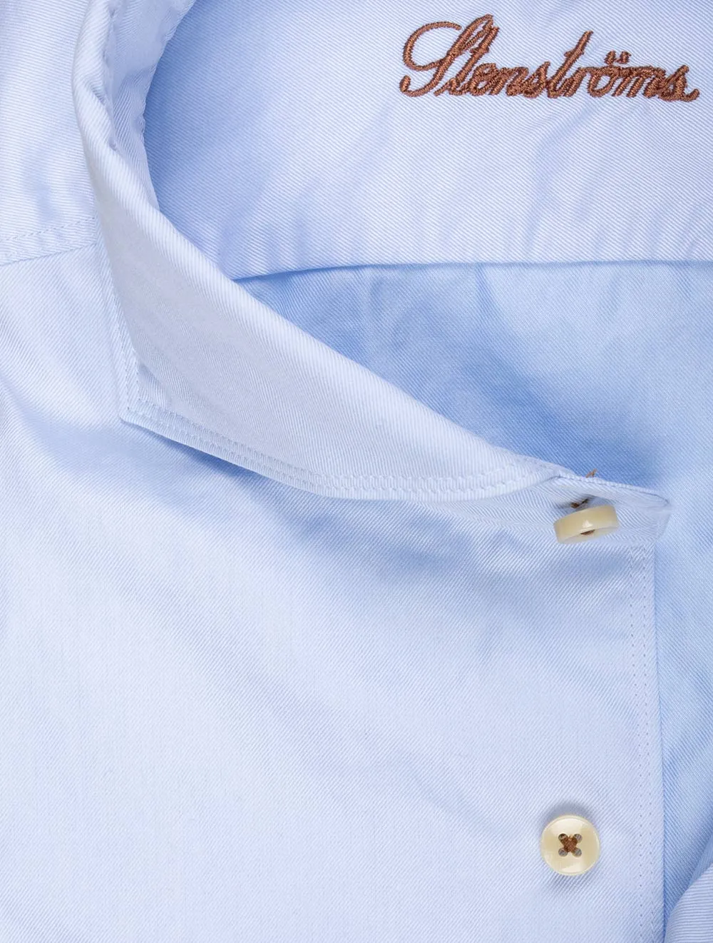 Blue Casual Twill Fitted Body Shirt