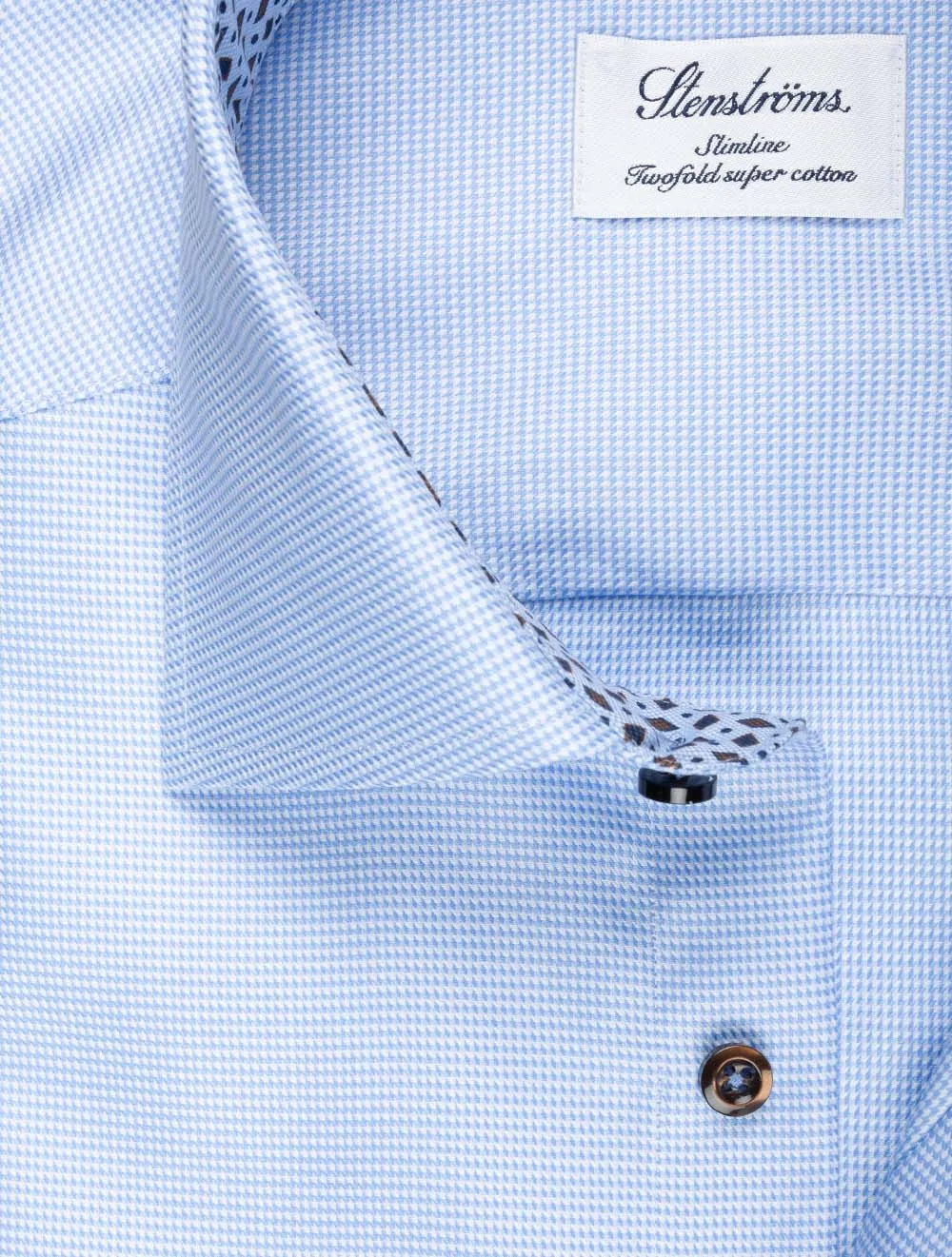 Blue Puppytooth With Inlay Slimline Shirt