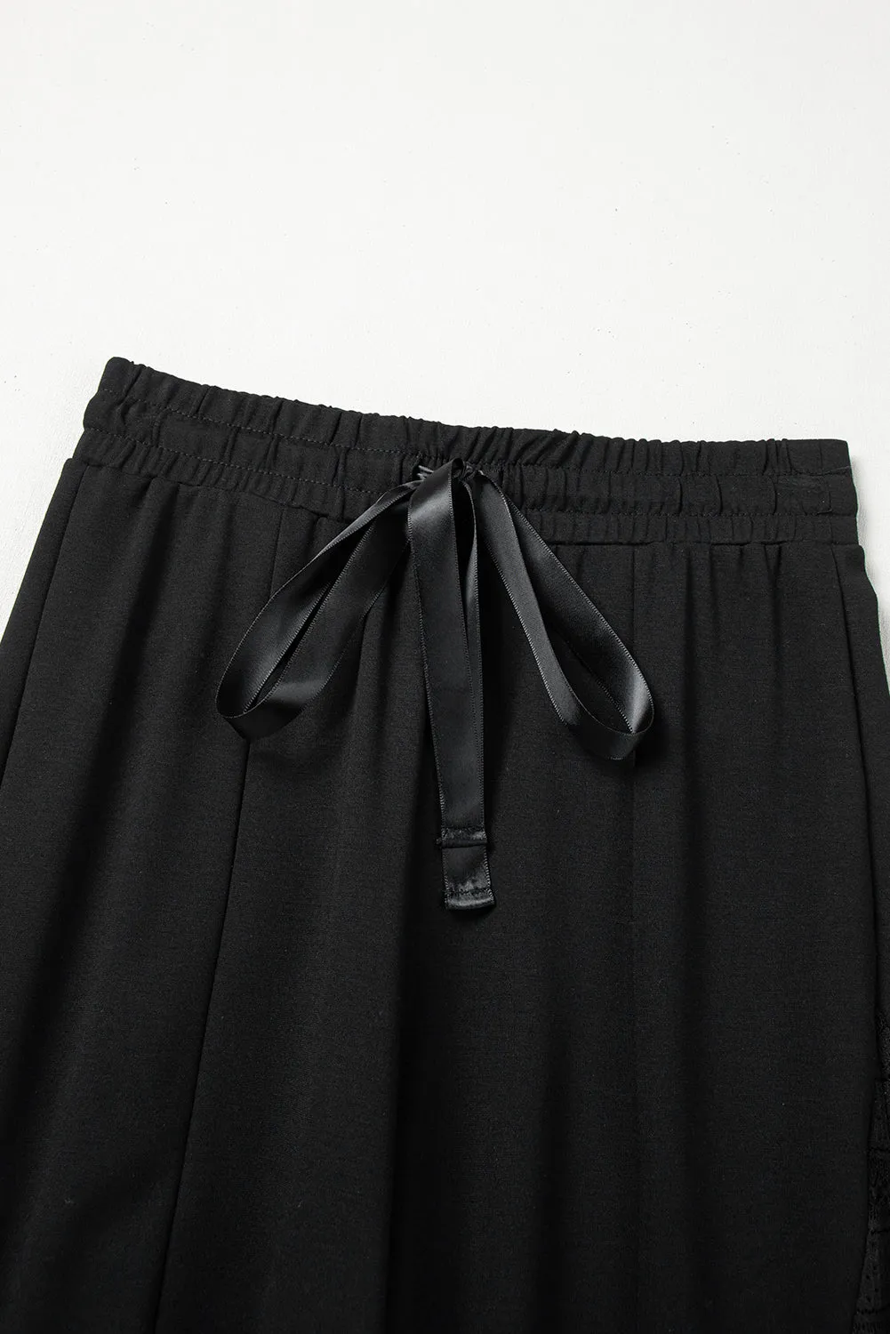 Boho Lace Patchwork Wide Leg High Waist Pants