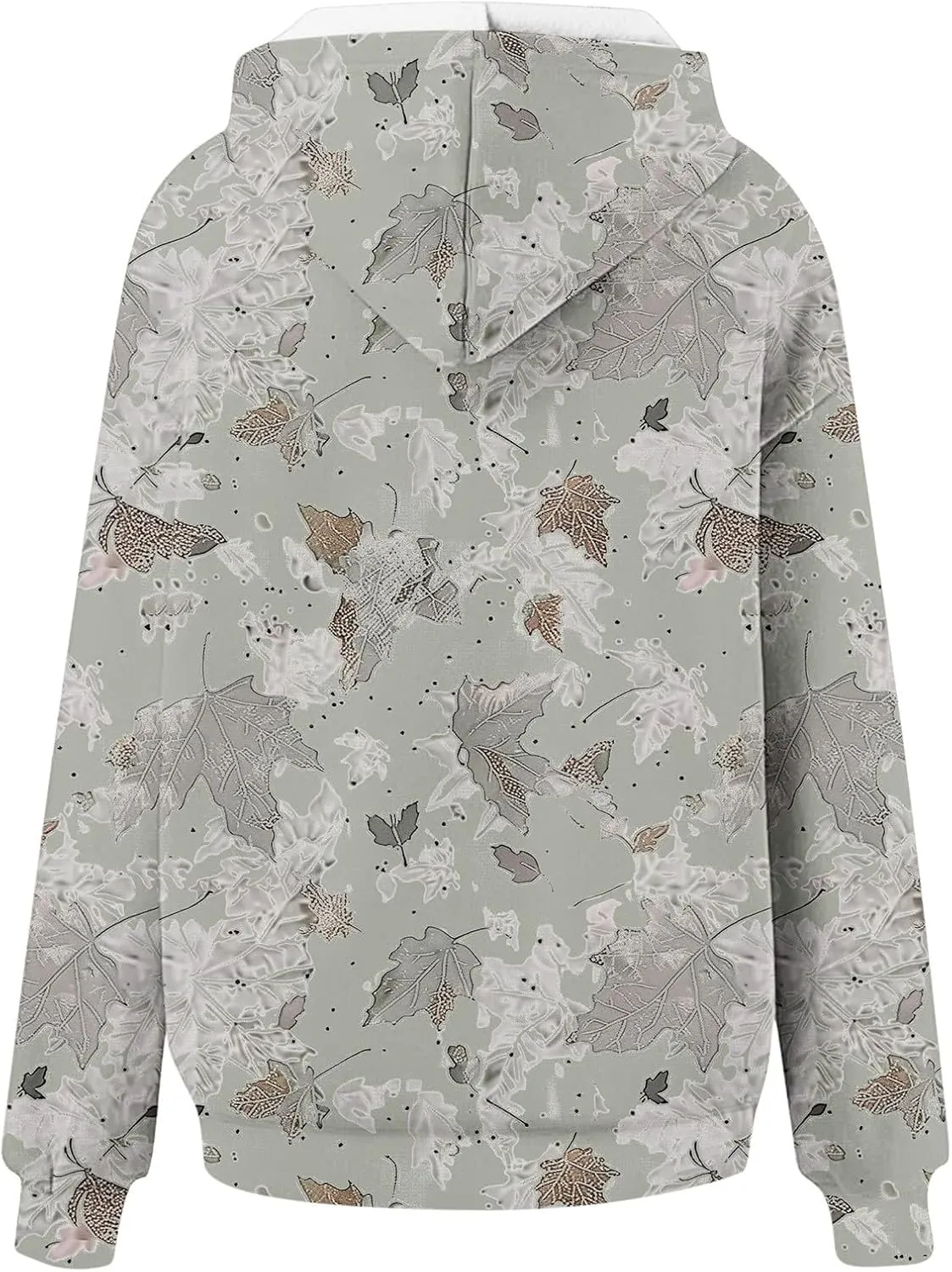 Camo Hoodie for Women Men Long Sleeve Maple Leaf Print Fleece Hoodies Oversized Hooded Sweatshirt Pullover with Pocket