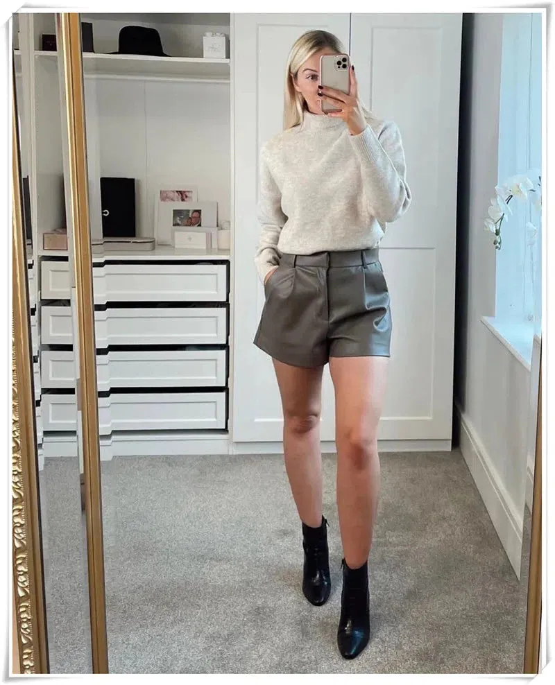 Cassandra Vegan Leather Shorts