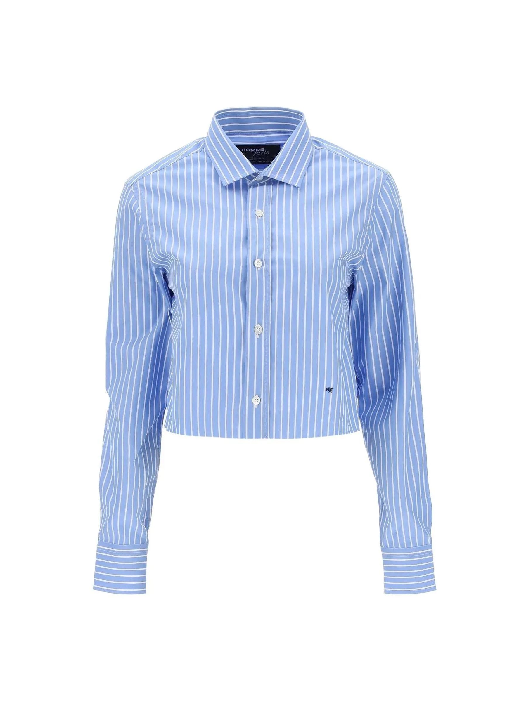 Cropped Striped Cotton Shirt