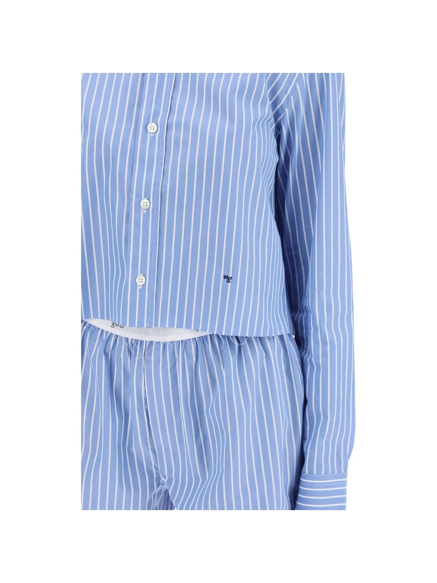 Cropped Striped Cotton Shirt