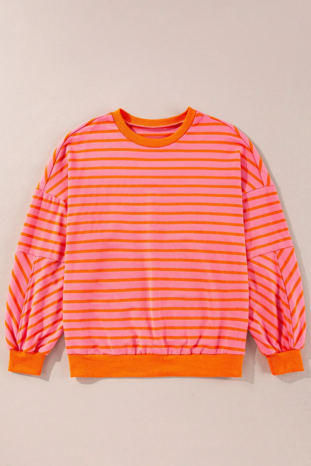 Drop Shoulder Crew Neck Loose Sweatshirt