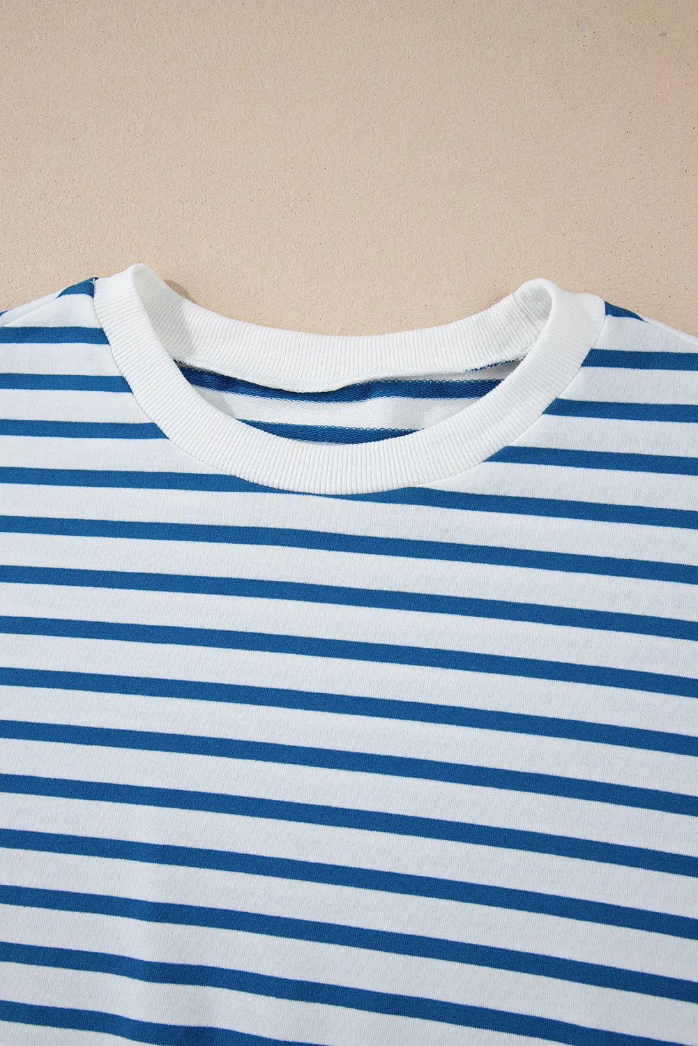 Drop Shoulder Crew Neck Loose Sweatshirt