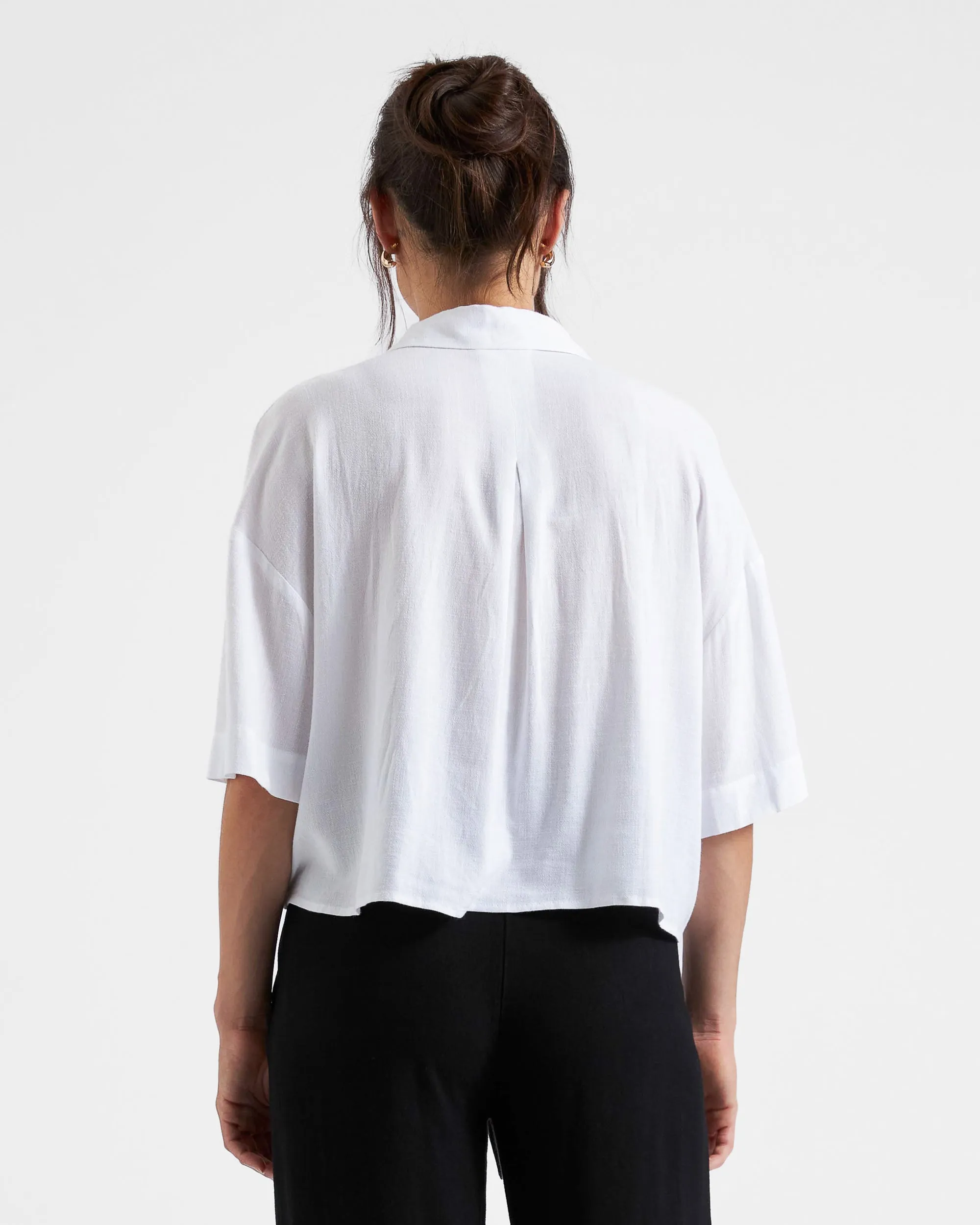 Farrah Crop Button Up
