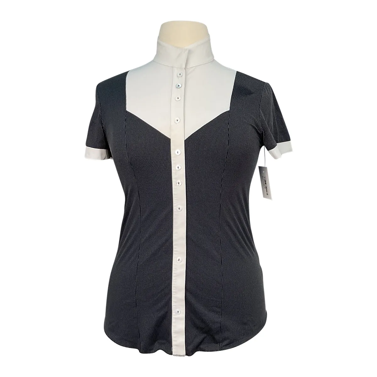 For Horses 'Gloria' Technical Show Shirt in Black Dots - Women's XL