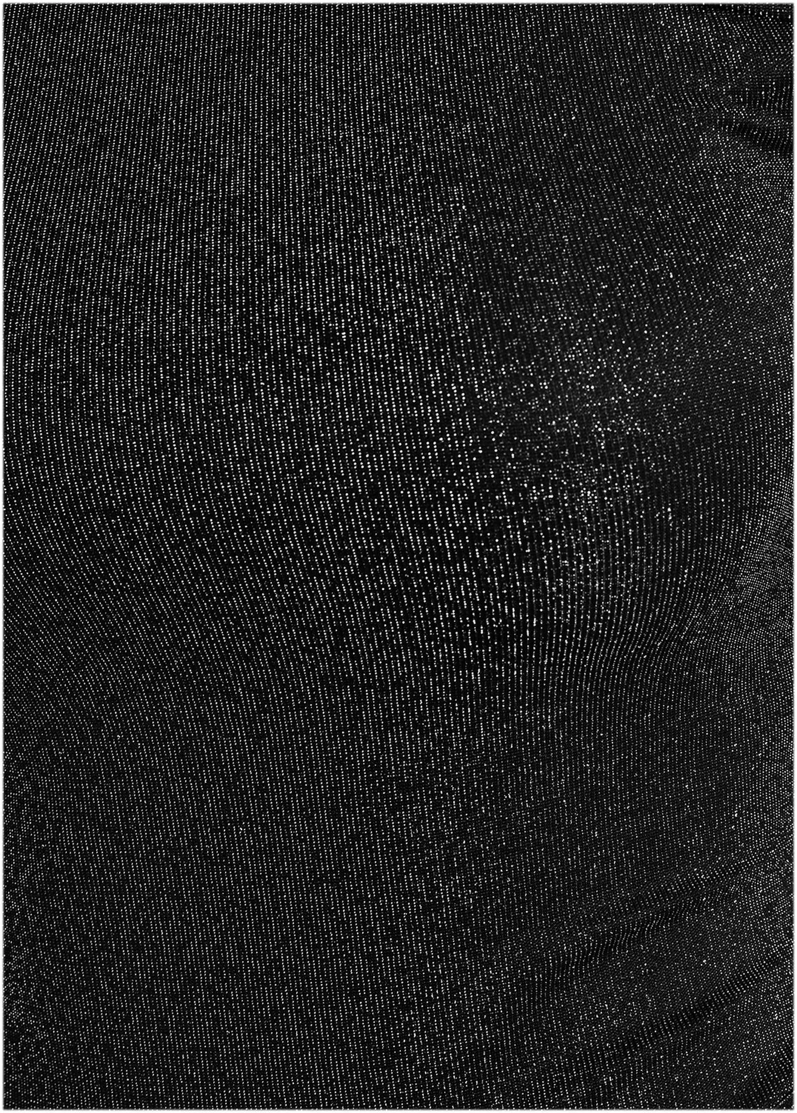 Glitter Knit One Shoulder Top - Jet Black Glitter Knit