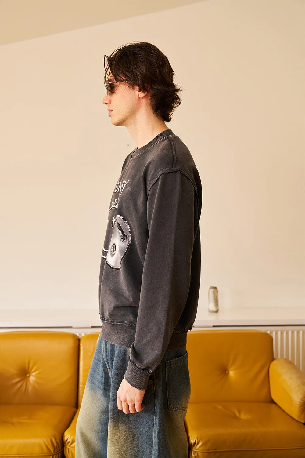 Grey Faded Smiley Originals Sweatshirt
