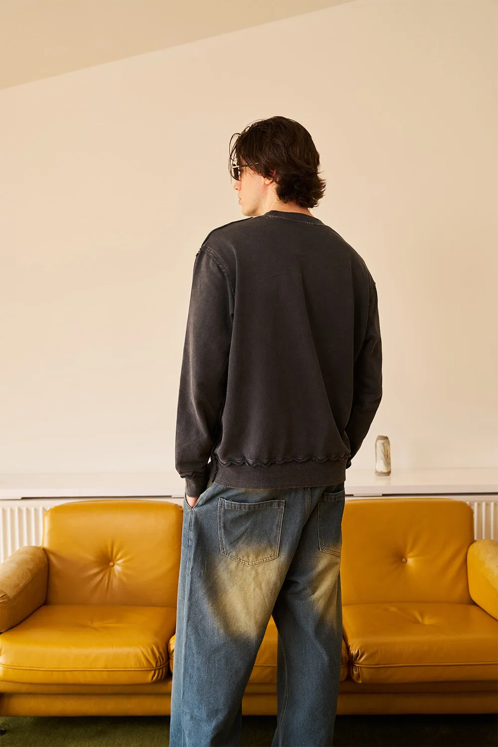 Grey Faded Smiley Originals Sweatshirt