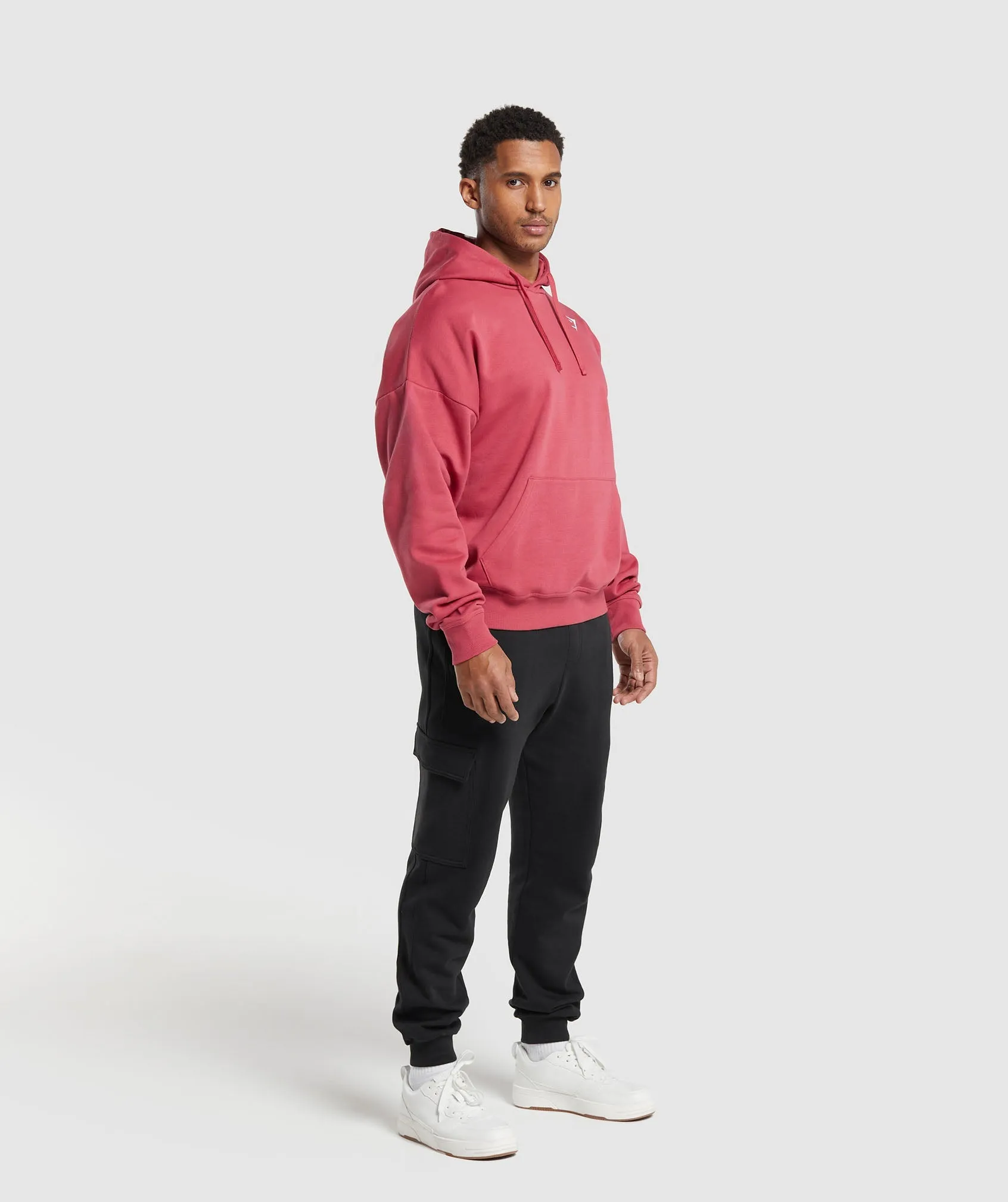 Gymshark Crest Oversized Hoodie - Vintage Pink
