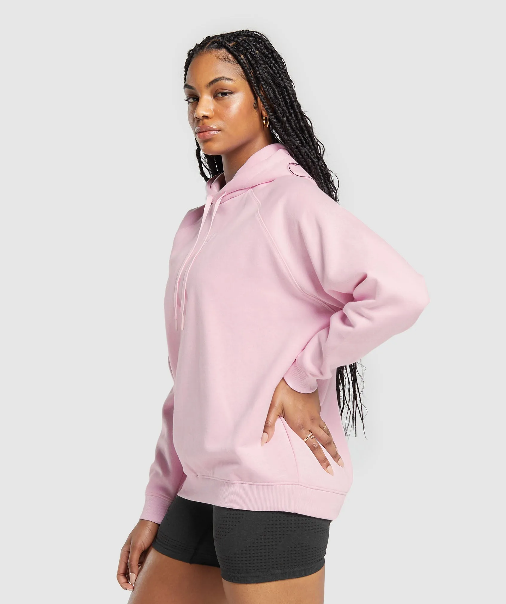 Gymshark Training Oversized Fleece Hoodie - Dolly Pink