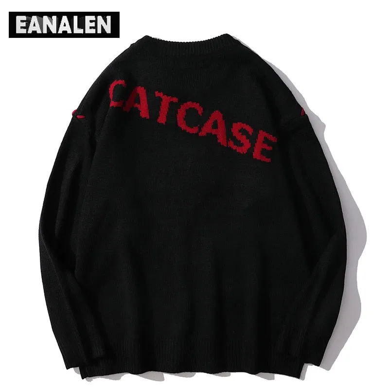 Harajuku love pattern knitted sweater