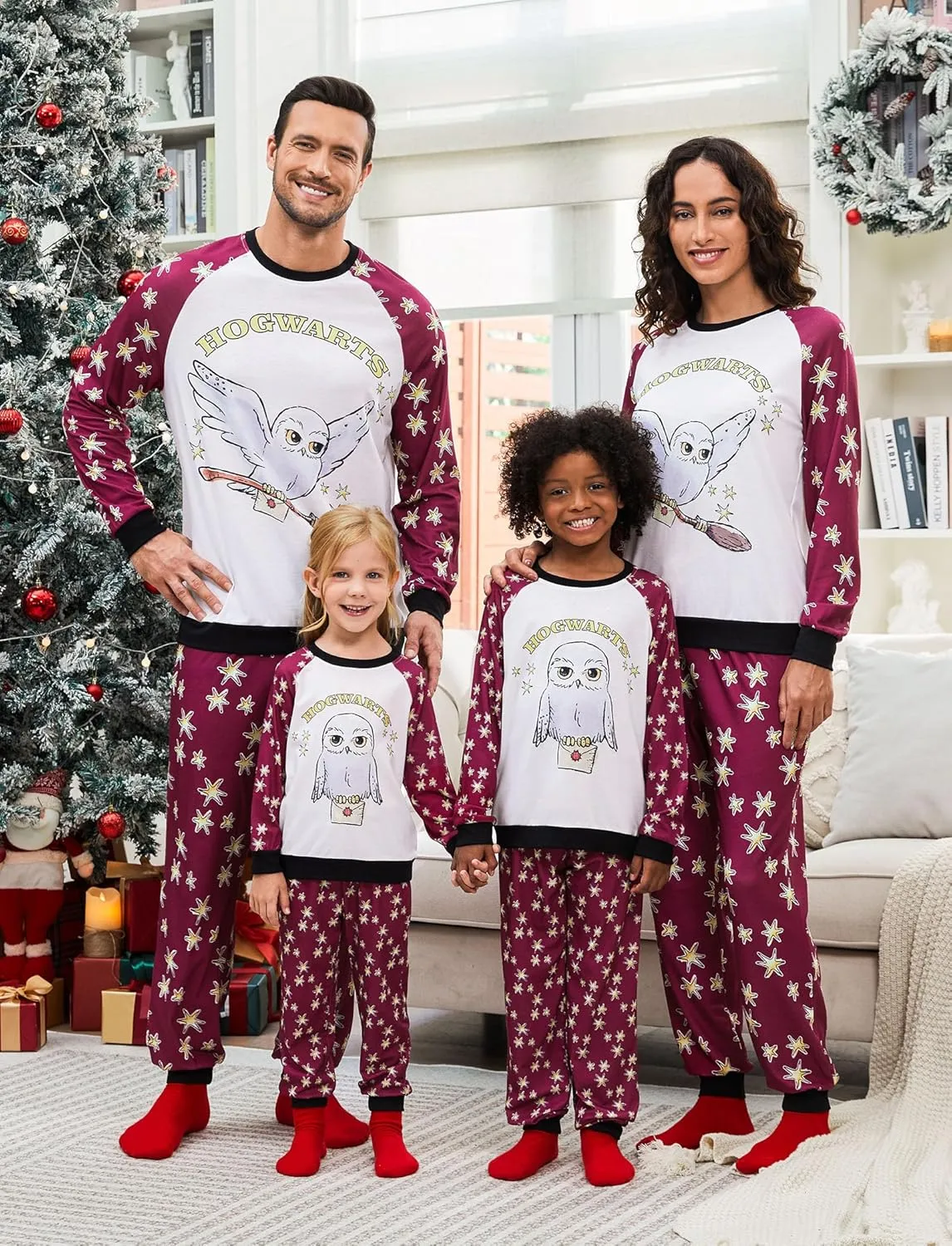 Harry Potter Family Christmas Matching Pajamas Sets Xmas Pjs Top and Pant Set for Kids Couples