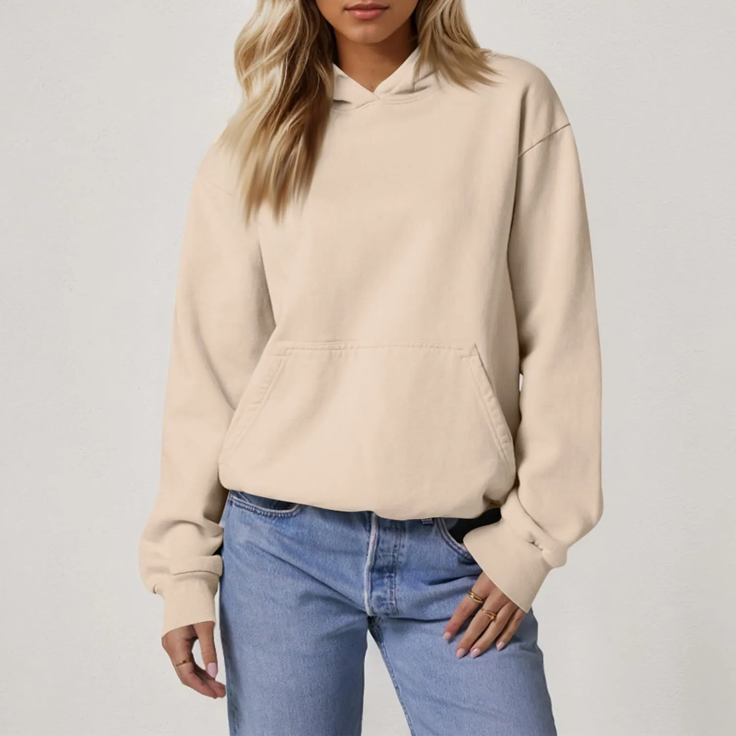 Hoodies for Women Fleece Oversized Hooded Sweatshirt with Pocket Casual Long Sleeve Workout Pullover Sweaters Tops