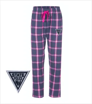 Ladies NAVY/PINK Flannel Pants with Pockets and Iconic Embroidered Logo