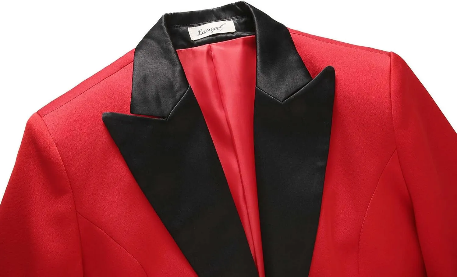 Lamgool Women's Suit 2 Pieces Satin Pantsuits One Button Tuxedo for Dinner, Event and Work