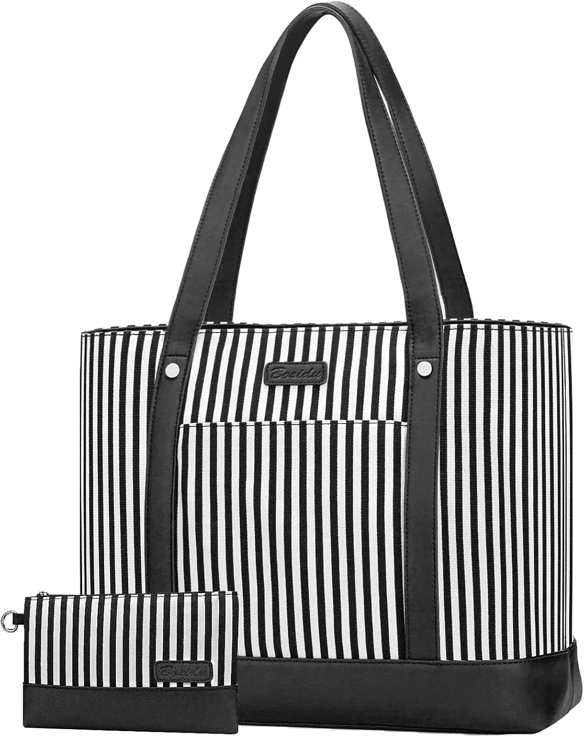 Laptop Tote Bag for Women, Water Resistant Canvas Womens Work Tote Bag, Large Capacity Shoulder Bag Fits 15.6 inches Laptop