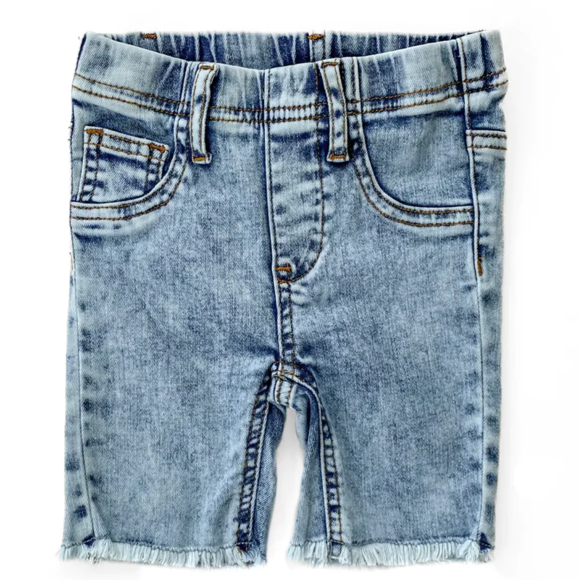 Lenox James - Cut-Off Denim Shorts in Midwash