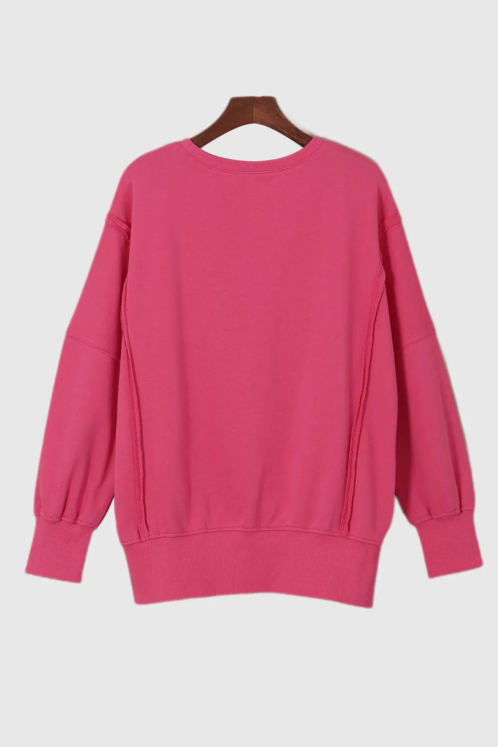 Leopard Print Patchwork Heart Lettering Drop Shoulder Sweatshirt