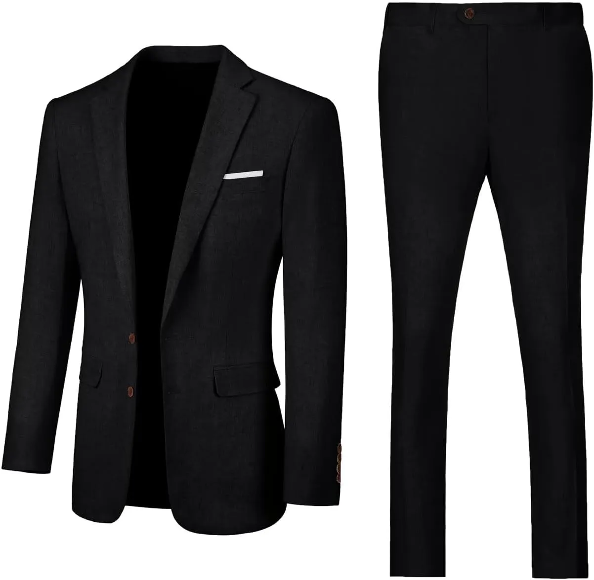 Linen Retro Mens Suit 2 Pieces Slim Fit Light Weight Linen Suit Linen Summer Suits Tuxedo Jacket Blazer Pant for Men