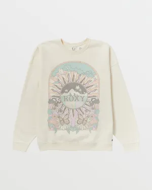 Lineup Oversized Crew Neck Sweatshirt - Egret