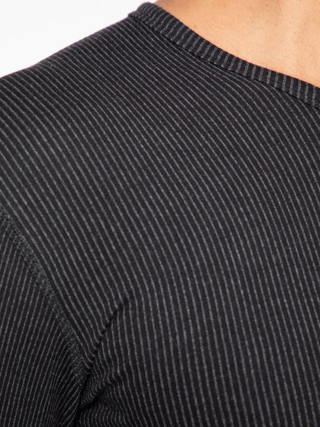 Macho Sporto Men's V Neck Thermal Ultima - Black