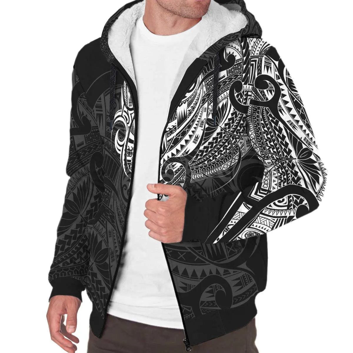 Maori Tattoo Style Special Sherpa Hoodie A7
