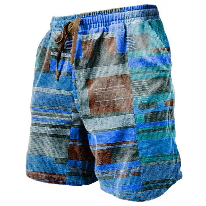 Men's Color Patchwork Casual Hawaii Beach Shorts 50874394YY