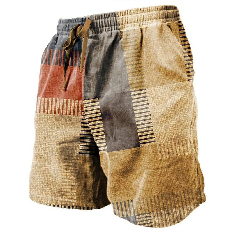 Men's Color Patchwork Casual Hawaii Beach Shorts 50874394YY