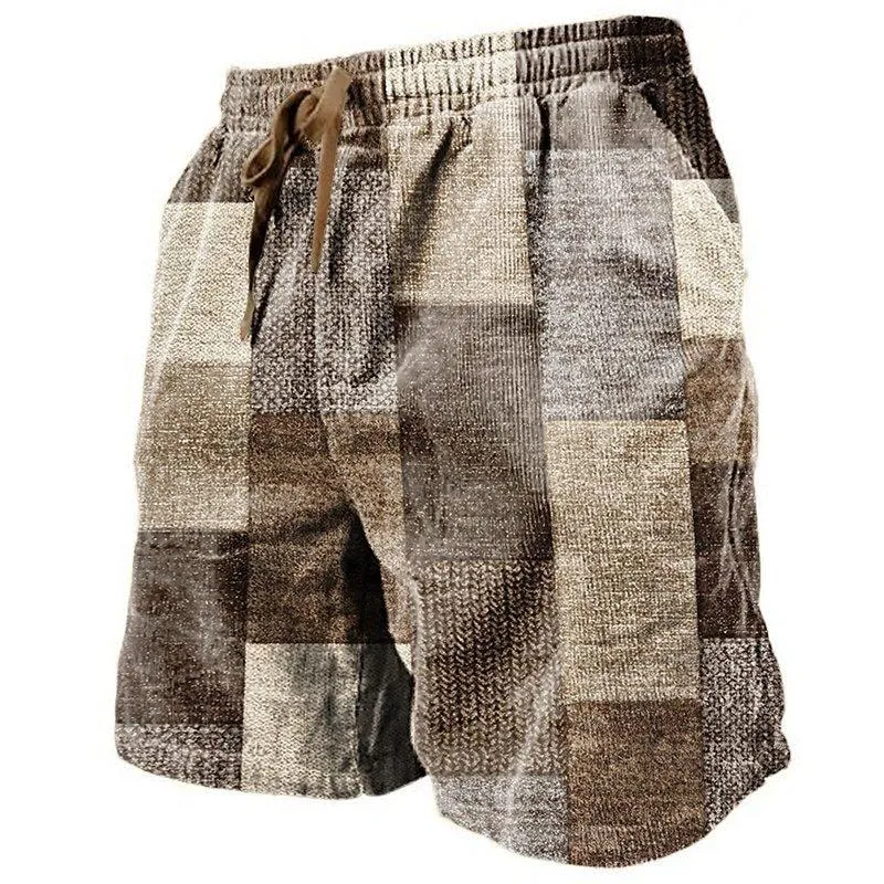 Men's Color Patchwork Casual Hawaii Beach Shorts 50874394YY