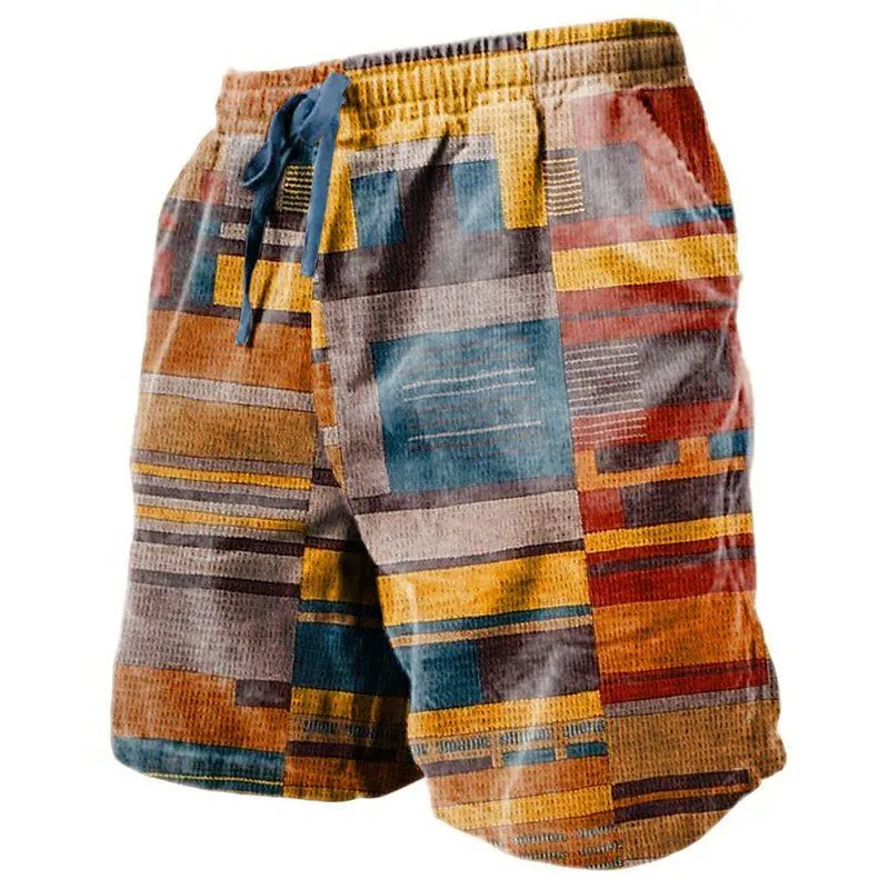 Men's Color Patchwork Casual Hawaii Beach Shorts 50874394YY