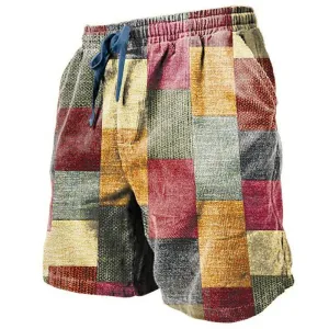 Men's Color Patchwork Casual Hawaii Beach Shorts 50874394YY