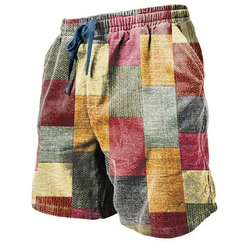 Men's Color Patchwork Casual Hawaii Beach Shorts 50874394YY
