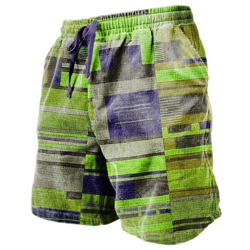 Men's Color Patchwork Casual Hawaii Beach Shorts 50874394YY