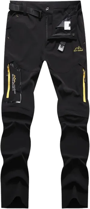Men's Joggers Athletic Sweatpants Casual Windproof Slim Fit Hiking Workout Running Pants Trousers with Zipper Pockets