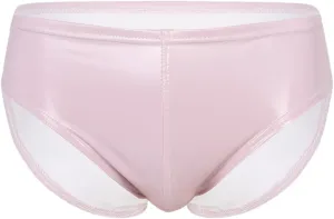 Men's Sexy Solid Color Patent Leather Briefs Low Waist Elastic Waistband Shorts pnnrk M