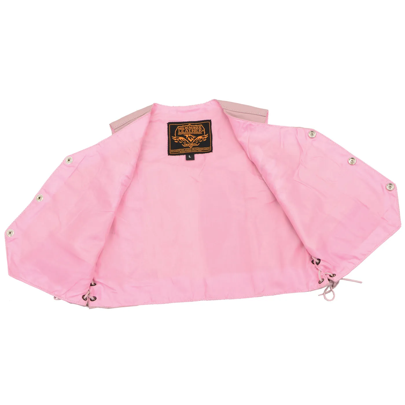 Milwaukee Leather SH2011LPNK Girls Pink Classic Three Snap Leather