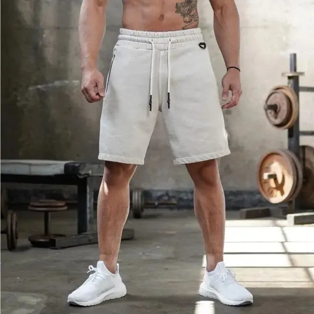 New Men's Slacks Sports Shorts Summer Autumn Cotton Pure Color Men Casual Running Training Fitness Male Shorts
