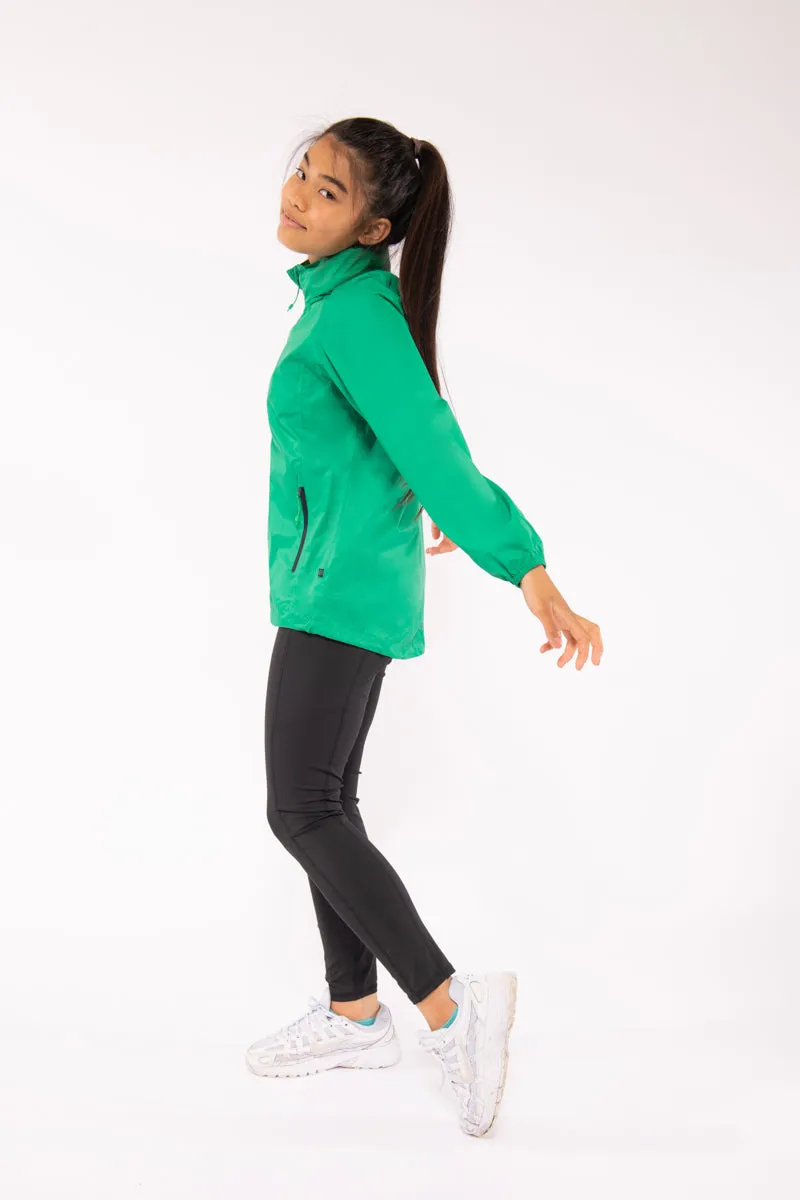 Origin Mini Packable Waterproof Kids Jacket - Pea Green