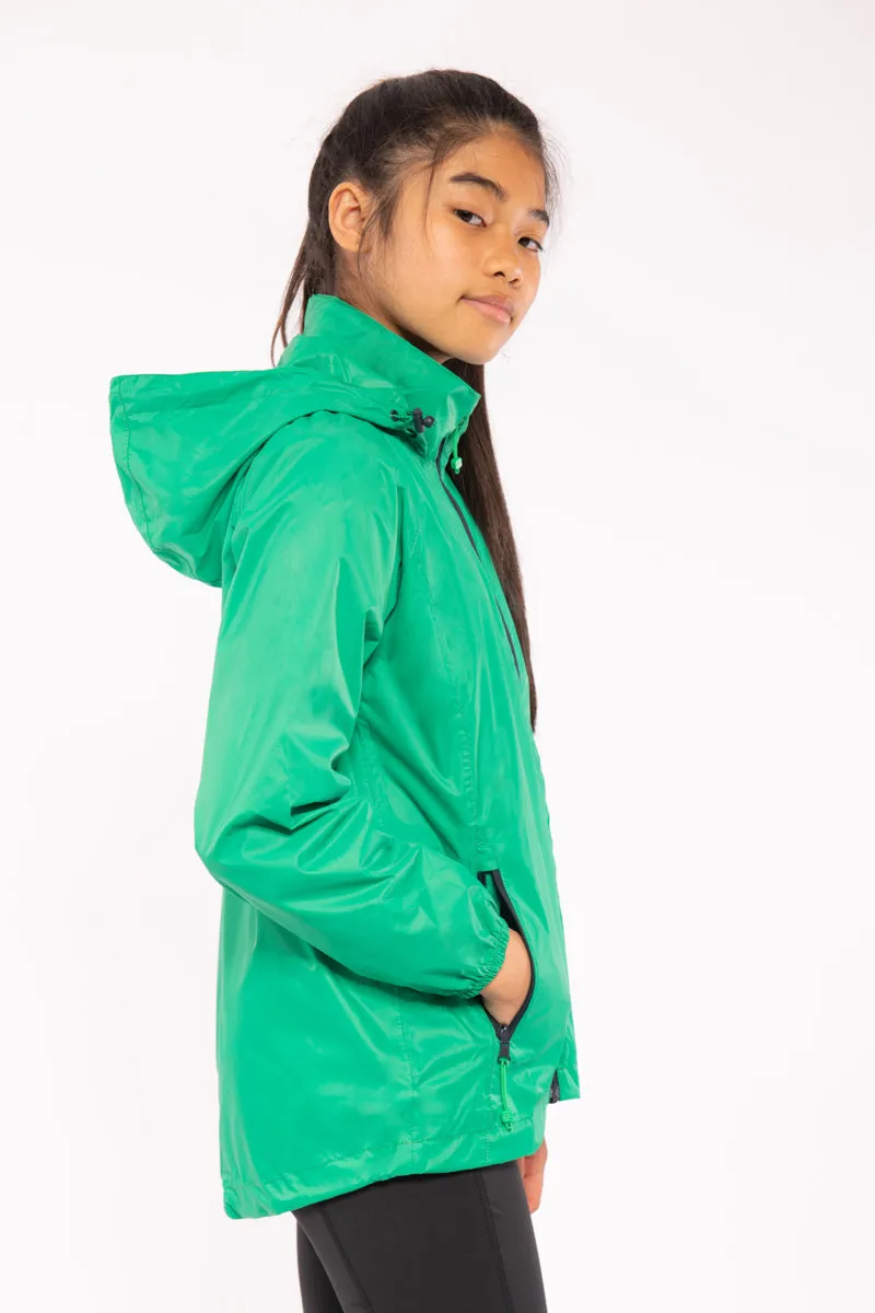 Origin Mini Packable Waterproof Kids Jacket - Pea Green