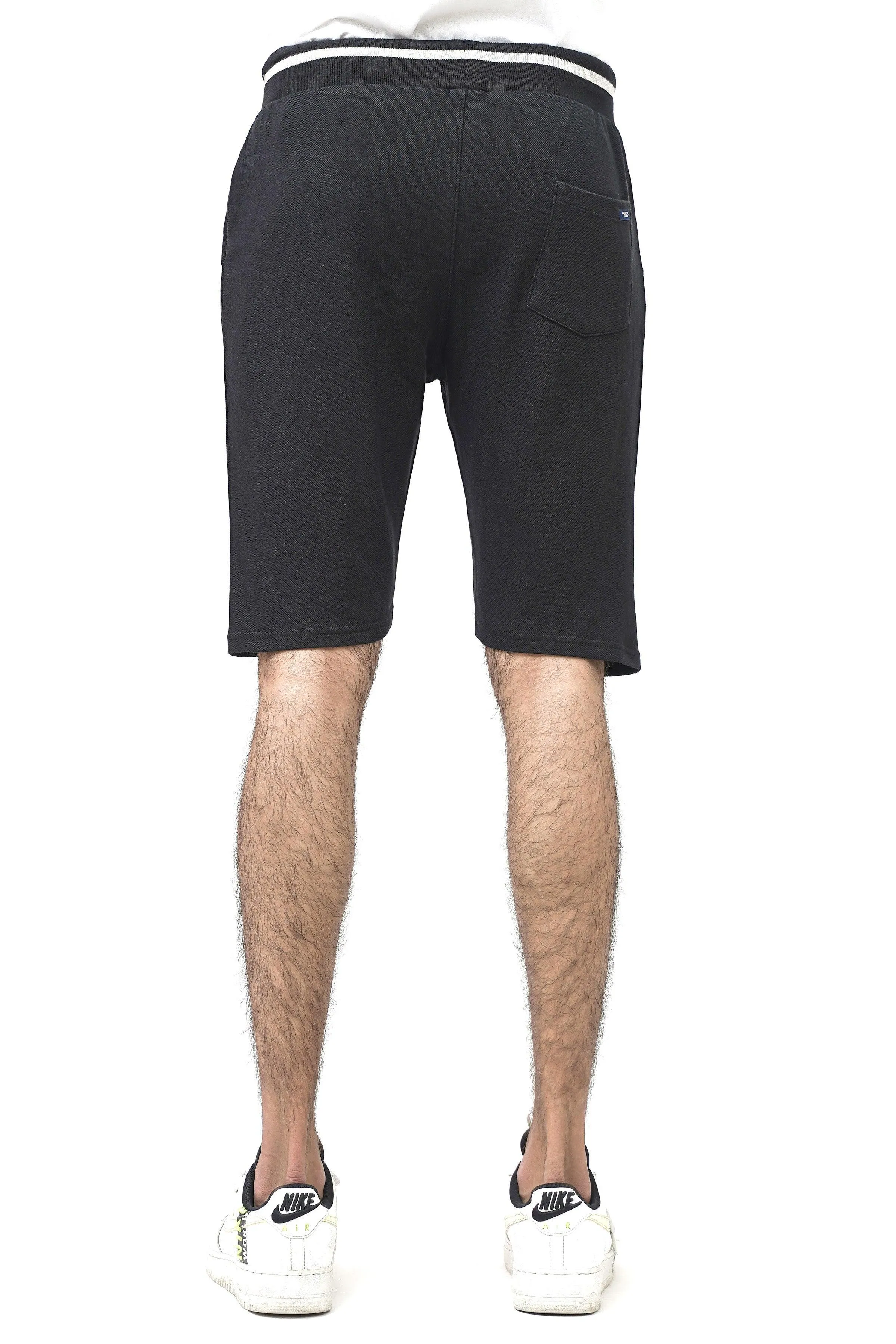 PIQUE REGULAR FIT BLACK SHORTS