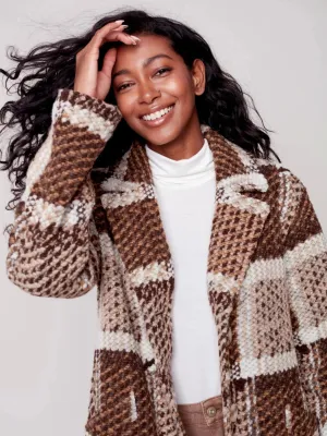 Plaid Coat With Lining [Powder-C6276]