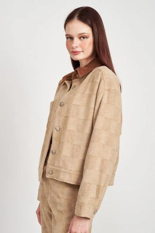 Plaid Contrasted Jacket